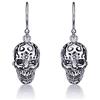 Diamond Treats Orecchini Pendenti con Motivo a Teschio in Argento Sterling 925 Ossidato, Orecchini Originali per Donna e Ragazza, Orecchini Pendenti dal Design Gotico da Donna