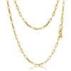 Amberta Collanina a Maglia Rettangolare da Donna in Argento Sterling 925: Placcata Oro 18K 3 mm 45 cm Regolabile