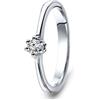 MIORE Anello da donna solitario diamante anello di fidanzamento oro bianco 14 carati / oro 585 diamante brillante 0,12 ct, Oro