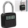 mizikuu Smart Time Lock, Lucchetto Smart con LCD Display Blocco tempo massimo 99 ore Timer Temporaneo Ricaricabile USB Lucchetto Digitale per Studio, Lavoro,Palestra, Nero