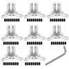 HYRYC Connettore Angolare a 3 Vie Serie 3030 8Pcs Connettori per Staffa Angolare con Viti per 8mm T Slot Profilo di Estrusione in Alluminio Argento
