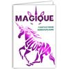 Afie 69-9003 - Biglietto magico con busta, 12 x 17,5 cm, motivo: unicorno, rosa fucsia brillante, a forma di sagoma creatura fantastica, per bambine e ragazzi, creazione di stampa, fabbricazione francese
