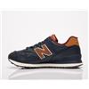 New Balance 574 New Balance Uomo Blu / Marrone Sneakers IN Pelle Scarpe da Ginnastica Eu 43