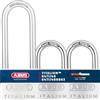 ABUS Lucchetto Titalium 64TI/40 + HB63 - Set da 3, Chiusura Uguale - Lucchetto per Cantina con Corpo in Alluminio Speciale - Gancio in Acciaio Temprato - Livello di Sicurezza ABUS 5