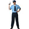 ATOSA Costume Capitano Ufficiale Di Polizia Uomo Adulto Tuta Completo Berretto Maglietta Cintura E Pantaloni Blu Marino Per Halloween Carnevale E Festa XXL