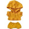 niannyyhouse Abbigliamento per bambole in peluche elastico, 20 cm, abbigliamento sportivo con cappuccio, pantaloni morbidi in peluche, accessori per l'abbigliamento (giallo, 20 cm)