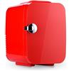 KANBUN Mini frigorifero per la cura della pelle, frigorifero portatile con porta pulita (4 l/6 lattine) cibo personale AC/DC, viaggi, frigorifero per camera da letto, rosso
