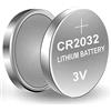 SIMPLETEK - Batteria Tamponi CR2032 3V per BIOS CMOS Notebook e PC - Batteria a Bottone Incastro