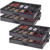 Lifewit Set di 4 Scatole per Scarpe con Finestra Trasparente, Contenitori Portaoggetti Pieghevole Sottoletto per Scarpe, Organizer per Scarpe con Manici Salvaspazio, 12 Scomparti, Grigio, 4 x 12 Paia