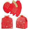 Wuuooei Scatola per caramelle in carta cava, 50 pezzi scatola per confetti rossa con motivo a fiori e farfalla, scatola per caramelle, battesimi, scatole regalo vuote, per matrimonio, battesimo, compleanno,