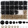 TOAOB THE ONE AND ONLY BABY TOAOB 336 Pezzi Occhi di Sicurezza per Amigurumis Neri Occhietti e Nasi in Plastica 6mm a 12mm per Lavoretti Bambole Fai da Te Creazione Pupazzi Artigianato