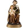 DRW Statuina San Jose con bambino seduto Resina dipinta a mano 15 cm