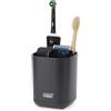 Joseph Joseph EasyStore Porta Spazzolino e Dentifricio, Compatibile con Spazzolini Elettrici e Tradizionali, 3 Scomparti, Contenitore da Bagno Smontabile, Nero Matte