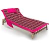 BIANCHERIAWEB Telo Mare Microfibra Lettino con Cuscino E Tasche Modello Fashion Summer Lettino Fucsia