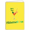 Afie 69-9040 - Biglietto di auguri con parola in rame lucido, con busta, 12 x 17,5 cm, per apero tempo, in vetro da cocktail Spritz fruttato, Trinquer Orange Agrume Menta Interni, colore: Bianco