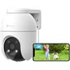 EZVIZ Telecamera Wi-Fi Esterno 3K, Telecamera Motorizzata per Esterni con Copertura a 360°, Visione Notturna a Colori, Rilevamento di Persone/Veicoli, Tracciamento Zoom Auto, Alexa/Google, C8c 5MP