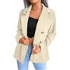 MJGkhiy Blazer Donna Vestito Elegante Casual Lavoro Formale Giacca Outwear Cardigan con Risvolto Giacca da Ufficio Abiti Top Aperto Davanti Giacca Jacket Blazer Donna Corto Fantasia