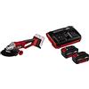 Einhell Smerigliatrice angolare a batteria AXXIO 36/230 Q Power X-Change + Originale Einhell Starter kit 2 batterie da 4,0 Ah e Twincharger Power X-Change (Li-Ion, 18 V, 75 minuti di ricarica)