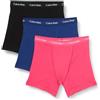 Calvin Klein Pantaloncini Boxer Confezione da 3 Uomo Cotone Elasticizzato, Multicolore (Wildflower/Hideaway Blue/Blk), L