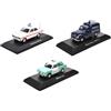OPO 10 - Lotto di 3 Auto in Polizia Inglese 1/43: Morris Minor 1000 Van + Hillman Imp + Ford Escort Messico (Ref: UK-4-5-10)