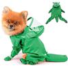 PAIDEFUL Impermeabile con copertura completa per cani di piccola taglia Giacca antipioggia a quattro zampe tinta unita Felpa con cappuccio impermeabile Vestiti per cuccioli, Verde, XL