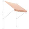 Outsunny Tenda da Sole a Bracci 3x1.5m con Manovella, Struttura Telescopica in Metallo e Parasole in Poliestere, Arancione e Bianco