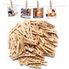 Ownkim Set 100 Mini Mollette in Legno 2.5cm, Mollette per Bucato Riutilizzabile - Accessorio Versatile per Bucato e Creazioni Artistiche, Mollette per Foto e Decorazioni Fai-da-Te