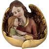 DRW Figura Angelo della Guardia con una bambina in Bracci in Resina Dipinta a Mano 11 cm