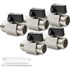 Bwintech 5 Pz 1/2 BSP Maschio x Maschio nichelato Ottone Mini Valvola A Sfera Valvola di Stop