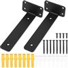 SYBDXJ Mensola invisibile, 2 pz Staffe galleggianti per mensola, Supporti per scaffali invisibili, Staffe per ripiani, Portaoggetti resistenti, Staffe da muro per mensola per scaffali (Neri, 20cm)