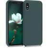 kwmobile Custodia Compatibile con Apple iPhone XS Cover - Back Case per Smartphone in Silicone TPU - Protezione Gommata - verde blu