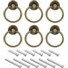 QUARKZMAN 6pz Rotondo cerchio Tiri, Cassetti Pomelli Bronzo Cerchio Cassetto Maniglie Singolo Foro per Cassettone Armadio Armadio