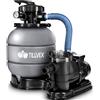 TILLVEX Pompa Filtro Piscina Portata 10 m³/h Grigio - 5 funzioni di filtrazione - Filtro per piscina con indicatore di pressione - Impianto di filtrazione a