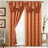 Elegant Comfort Set di 2 tende a pannello effetto jacquard con mantovana a cascata attaccata, 150 x 200 cm, colore fard e corallo