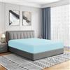 Cathay Home Lussuoso Lenzuolo con Angoli per Letto Singolo, in Microfibra Spazzolata Ultra Morbida, 35,6 cm, con Tasca Standard, Color Acqua, Queen Size