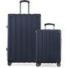 Hauptstadtkoffer Q-Damm - Trolley rigido TSA, 4 ruote, Blu scuro, Koffer-Set (S+L), Set di valigie