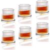 Earnmore Confezione da 6 bicchieri da whisky girevoli a decompressione Old Fashioned Whisky Glasses-Bar Whisky Glasses -Style Glassware for Bourbon-Bicchieri per Scotch-Bicchieri da rum，160ml