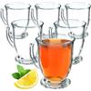 KADAX Bicchieri da Caffè in Vetro Trasparente, Tazze Eleganti con Manico e Piede per Cioccolata Calda, Cappuccino, Tisana e Tè (Set di 6, 460 ml)