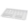 ALUSFERA Portaposate per Cassetti 80 cm - Organizzatore per Cassetti con Scomparti Regolabili - Vassoio Portaposate per Cucina - Regolabile e Facile da Pulire - 730x490mm Bianco