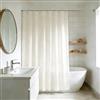 YISURE Tenda doccia 200x220 cm Crème, tenda da bagno in poliestere con orlo appesantito in tessuto idrorepellente, larghezza 200 x altezza 220 cm