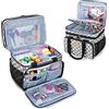 Luxja Borsa da Cucito Grande per Kit e Forniture, Bricolage (Solo Borsa), Punti Grigi