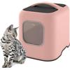 Ligo Lettiera Gatto chiusa Lettiera per Gatti con Filtro e Paletta contenitore sabbia igienico per gatto (ROSA, OLIMPIA)