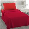 L'ANTICO ARCOLAIO - Set Lenzuola Letto Singolo 3 Pezzi (Lenzuolo Sotto Rosso, Lenzuolo Sopra Bordeaux) Completo Letto Singolo Jaquard in Microfibra, No Stiro, Biancheria da Letto Made in Italy