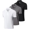 Gaiatiger Polo Uomo Manica Corta 3 Pack Slim Fit Sportiva Golf Tennis T-Shirt Uomo Polo Magliette Traspirante Polo da Lavoro(0427) Black Grey White-3XL