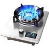 ZLXHFFH Fornello a gas da 32 cm, fornello a gas a 1 fuoco, bruciatore wok a 9 cavità da 7,2 KW, piano in vetro temperato nero con parafuoco, adatto per la cottura domestica