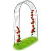 Relaxdays Arco per Rose Rampicanti, HLP 233x153x39 cm, Decorazione Giardino, Sostegno per Piante in Metallo, Verde Scuro