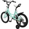 DSYOGX Bicicletta per bambini da 16 pollici, unisex, per bambini, con ruote di supporto rimovibili, per bambini da 5 a 8 anni (verde)