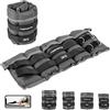 MSPORTS Pesi per Polsi e Caviglie Regolabili | Cinturino con Pesi Professionale da 3 kg | incl. Workout PDF
