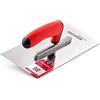 COMENSAL® Frattone Dentato 4 mm - Frattone in Acciaio Inox Dentato - Frattone in Acciaio Inossidabile - Frattone Dentata per Colla - Cazzuola Dentata in Acciaio Inox - Made in EU - 270 x 128 mm