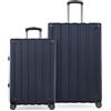 Hauptstadtkoffer Q-Damm - Trolley rigido TSA, 4 ruote, Blu scuro, Koffer-Set (M+L), Set di valigie